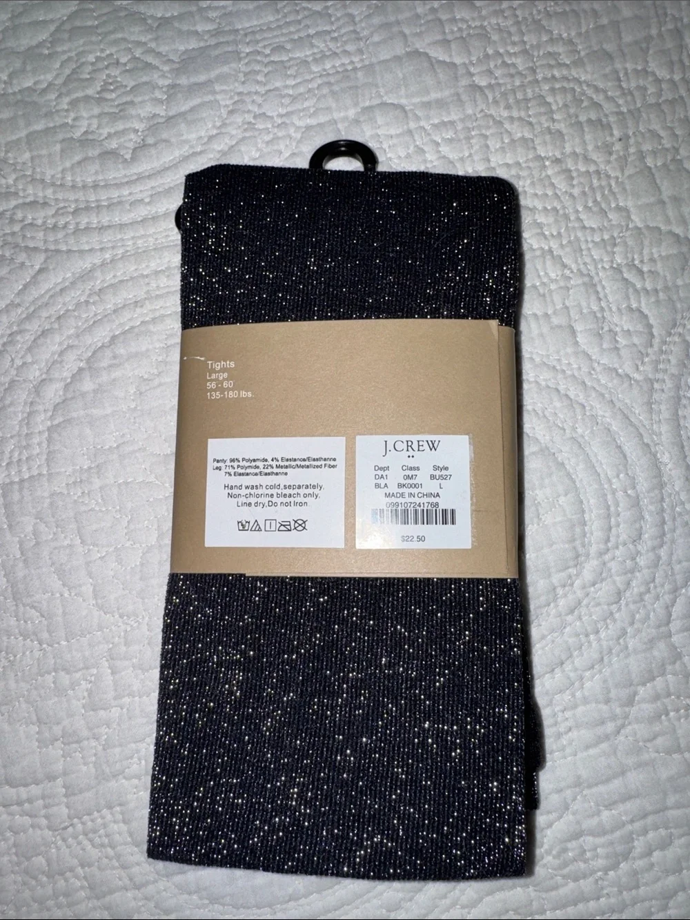 J. Crew Black Sparkle Tights